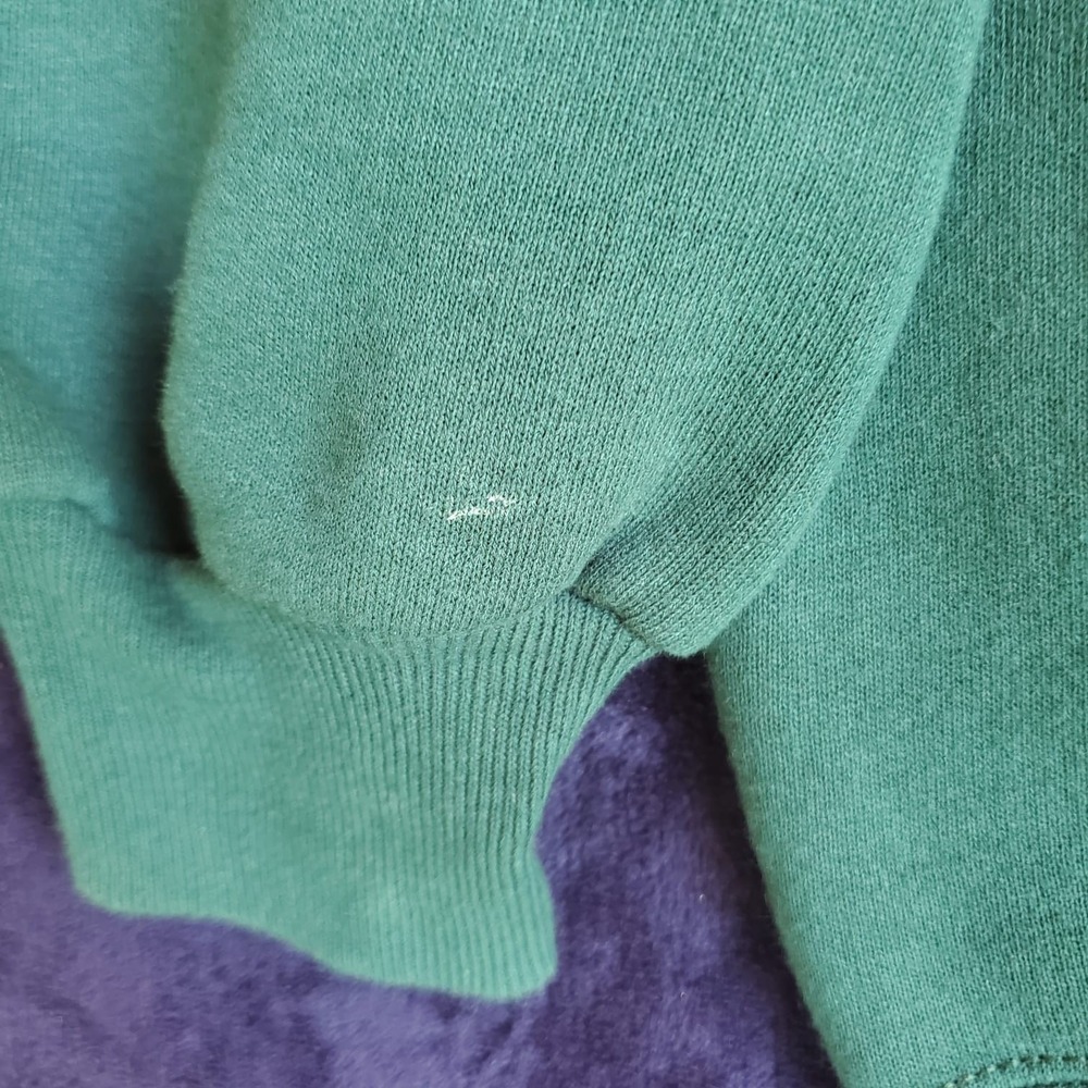 Vtg 90s Russell Athletic CBS TV Logo Crewneck Sweatshirt Green USA Made Mens XXL - Picture 6 of 10